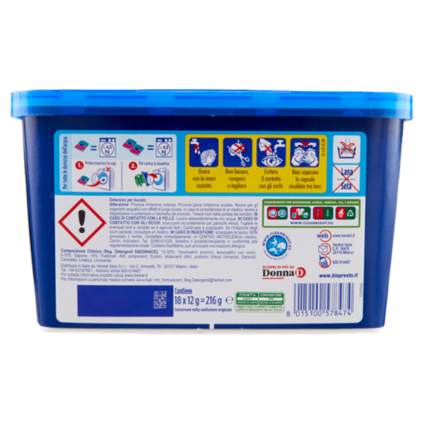 BIO PRESTO Power Caps Classico 18 Lavaggi 18 x 12 g