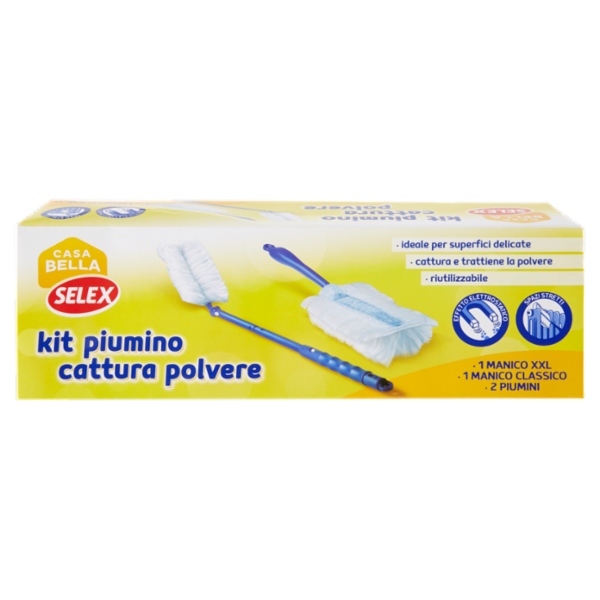 Selex Casa Bella Kit Catturapolvere Manico Classico + Manico XXL + 2 Piumini