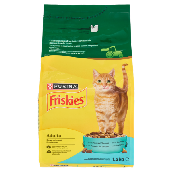 PURINA FRISKIES Adult Pesce dell'Oceano e con Verdure 1,5kg