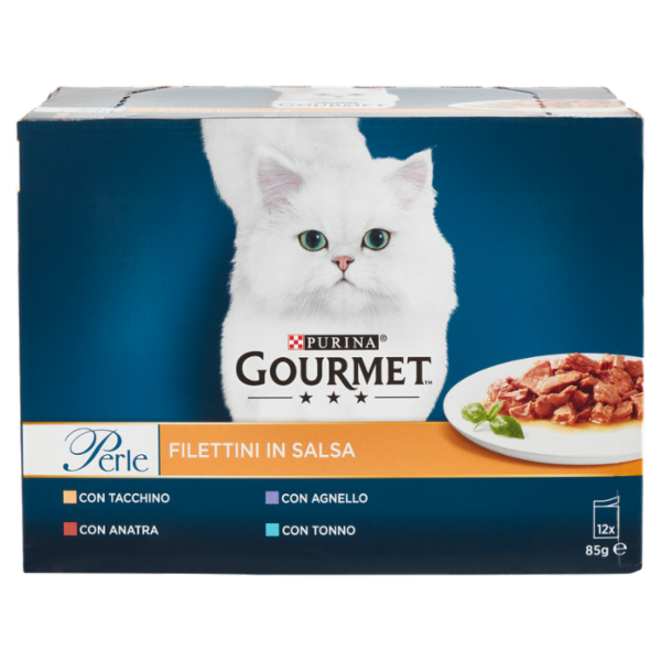 PURINA GOURMET Perle Filettini in Salsa Tacchino / Anatra / Agnello / Tonno 12 x 85 g