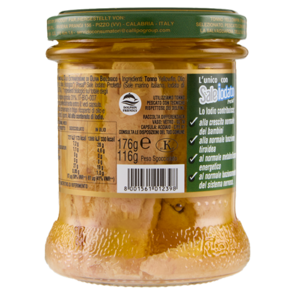 Callipo Filetti di Tonno all'olio extravergine di oliva biologico 176 g
