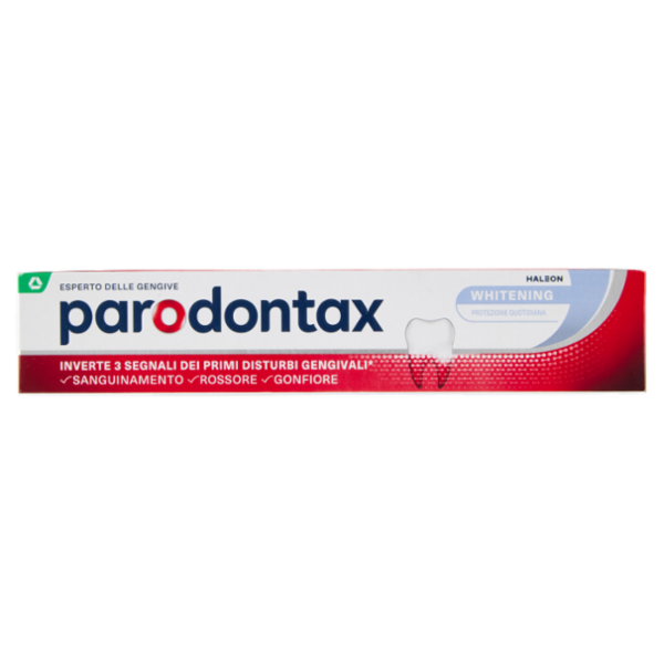 Parodontax whitening dentifricio quotidiano con fluoro per gengive più sane e denti forti 75 ml