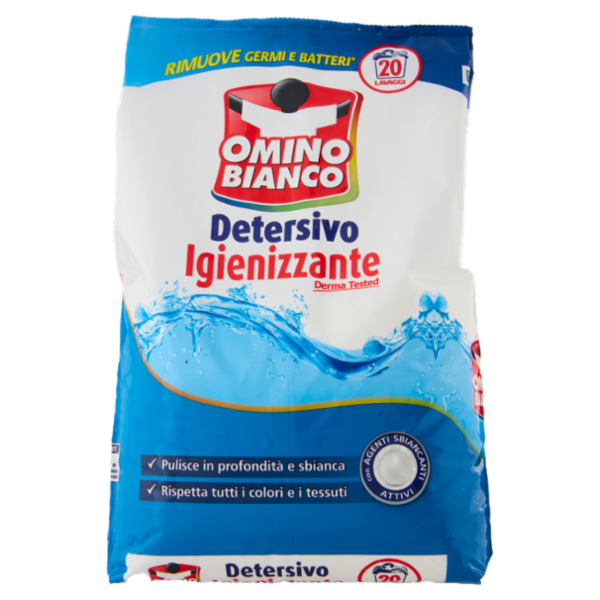 Omino Bianco Detersivo in Polvere Igienizzante 20 Lavaggi 1100 g