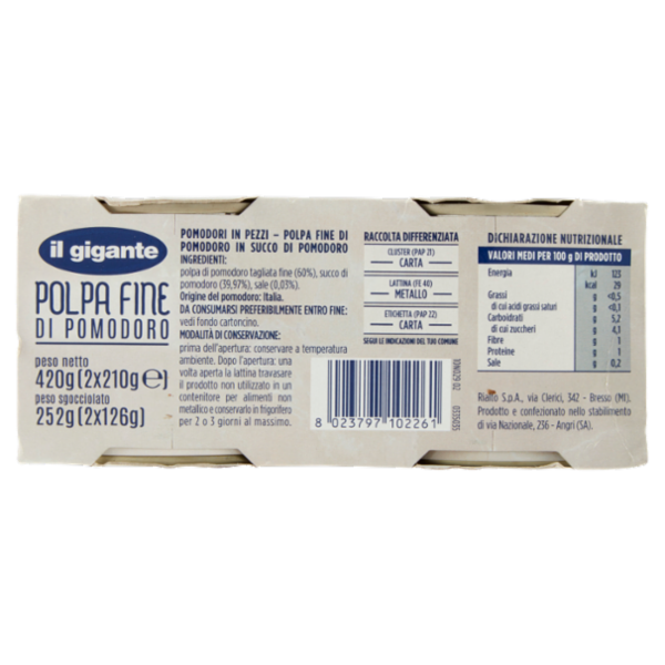 IL GIGANTE Polpa Fine di Pomodoro 2 x 210 g