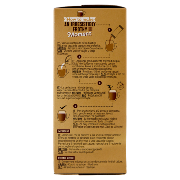 NESCAFÉ Cappuccino Decaf Solubile Decaffeinato, 10 bustine 125g