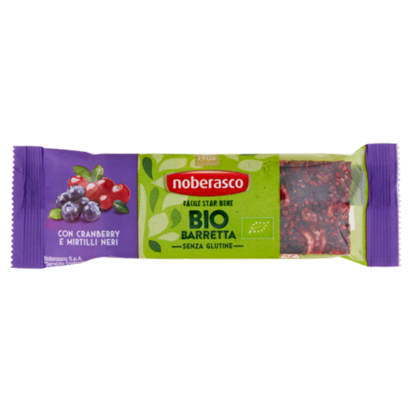 noberasco Bio Barretta con Cranberry e Mirtilli Neri 30 g