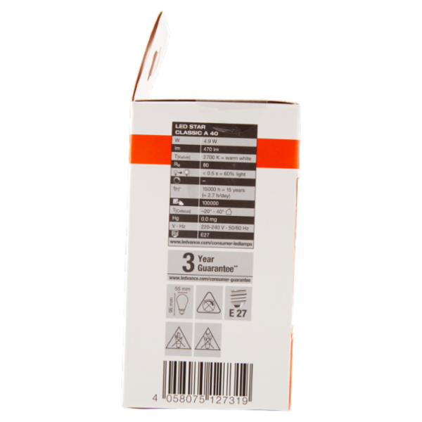 Osram Led Star Classic A 40 Warm White 4.9 W E27
