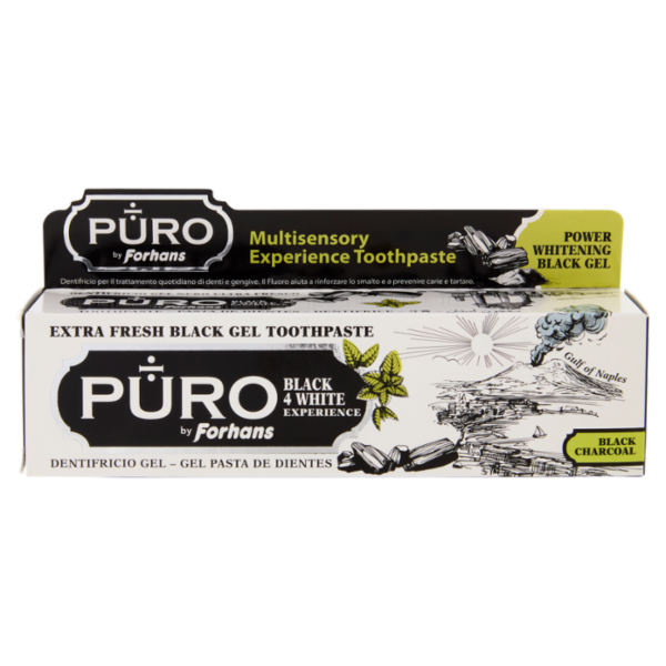 Puro by Forhans Black 4 White Experience Dentifricio Gel 75 ml