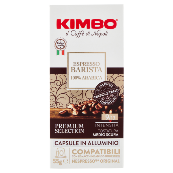 Kimbo Espresso Barista Capsule in Alluminio Compatibili con le Macchine Nespresso Original* 10x5,5 g