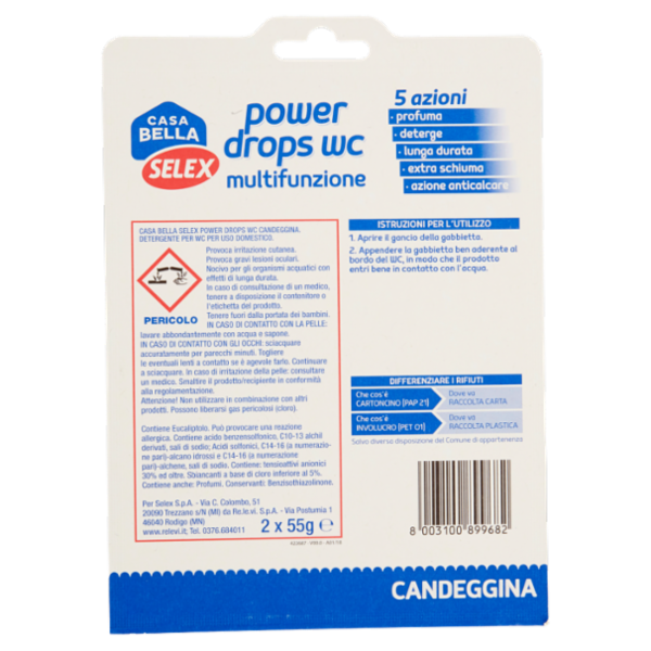 Selex Casa Bella Wc Power Drops con Candeggina 2 pezzi