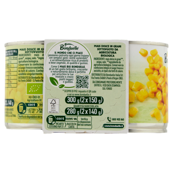 Bonduelle Bio Mais 2 x 150 g