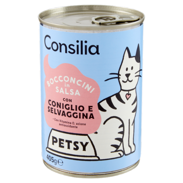 Consilia Petsy Gatto Bocconcini con Coniglio e Selvaggina 405 g
