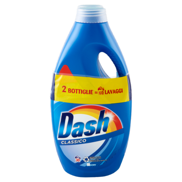 Dash Detersivo Lavatrice Liquido per Bucato Classico 2x30=60 Lavaggi 2 x 1500 ml