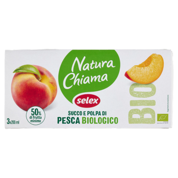 Selex Natura Chiama Succo e Polpa di Pesca Biologico 3x200 ml