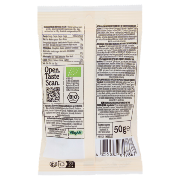 KoRo Crunchy Choco Fruits Dark Raspberry 50 g