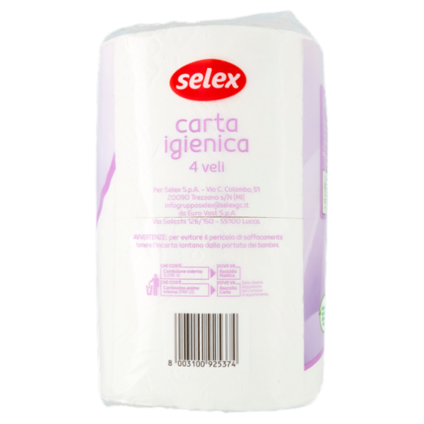 Selex Carta Igienica 4 Veli 4 Rotoli