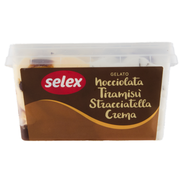 Selex Gelato Nocciolata, Tiramisù, Stracciatella e Crema 1 kg