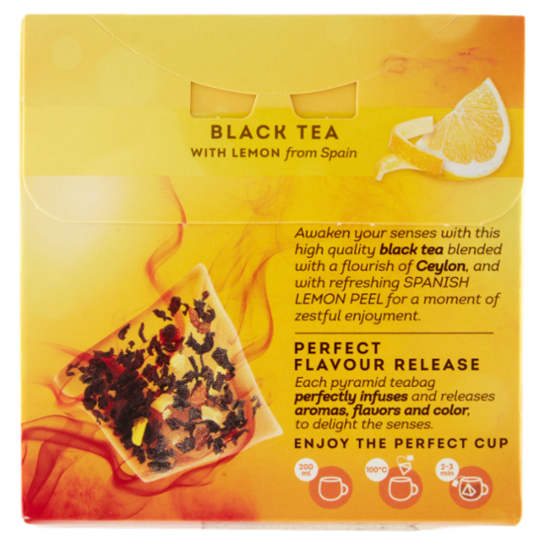 Lipton Limone Tè Nero con Limoni 20 Pyramid Teabags 34 g