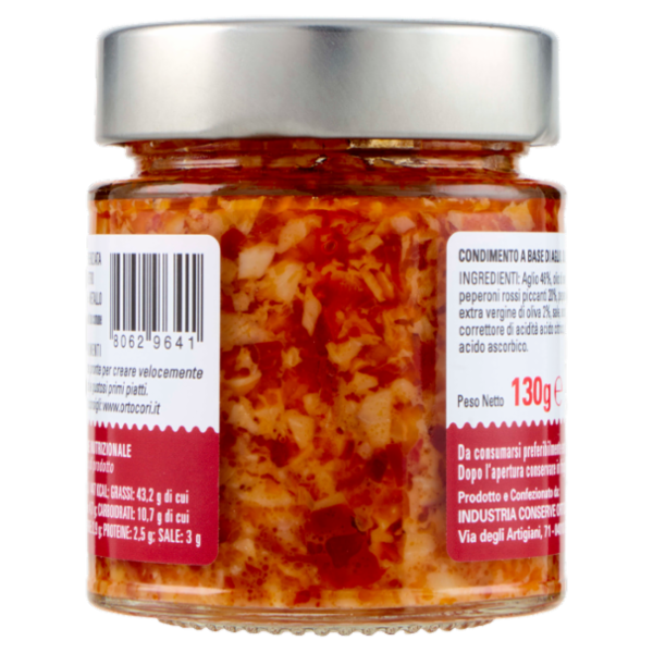 ortoCori Creme e Condimenti Aglio, Olio e Peperoncino 130 g