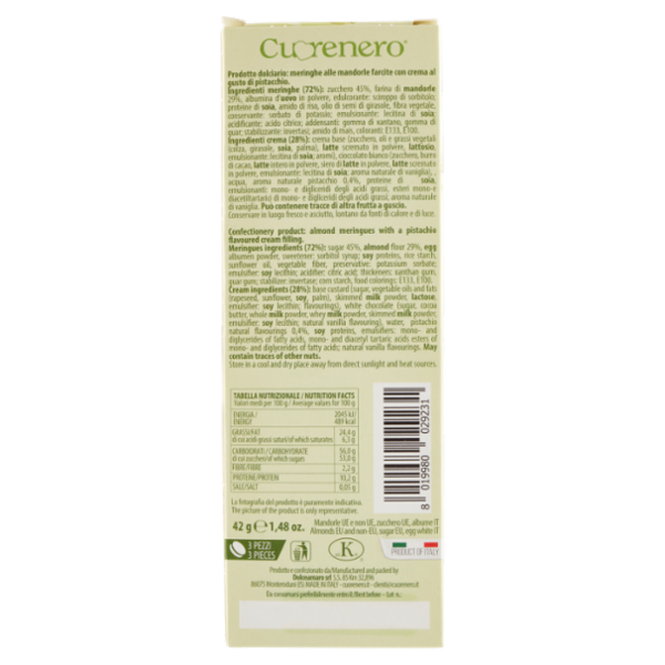 Cuorenero Macaron Pistacchio 42 g