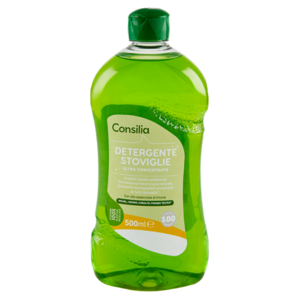 Consilia Detergente per Stoviglie Concentrato Limone Biologico 500 ml