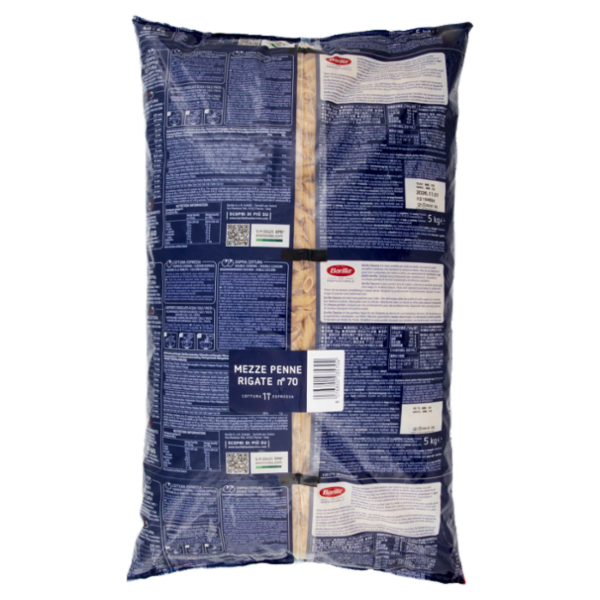 Barilla for Professionals Mezze penne rigate n°70 Pasta classica corta Catering Food Service 5 kg