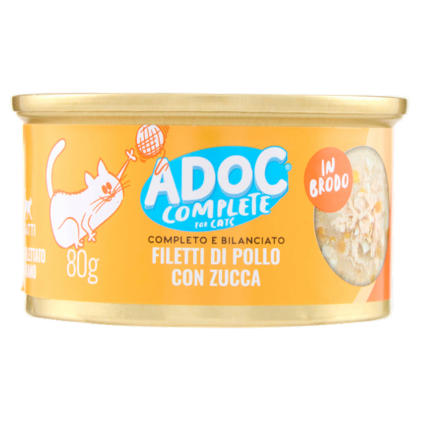 ADoC Complete For Cats Filetti di Pollo con Zucca in Brodo 80 g