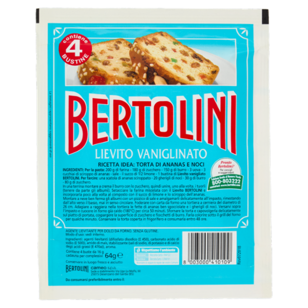 Bertolini Lievito Vaniglinato 4 x 16 g