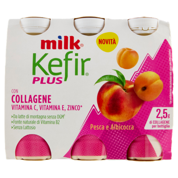 Milk Kefir Plus con Collagene Pesca e Albicocca 6 x 100 g