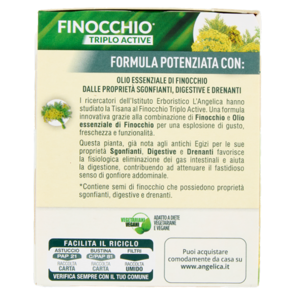 L'Angelica Le Tisane Finocchio Triplo Active 18 Filtri 36 g