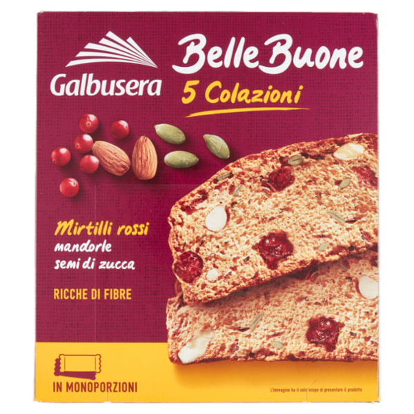 Galbusera BelleBuone 5 Colazioni Mirtilli rossi mandorle semi di zucca 5 x 40 g