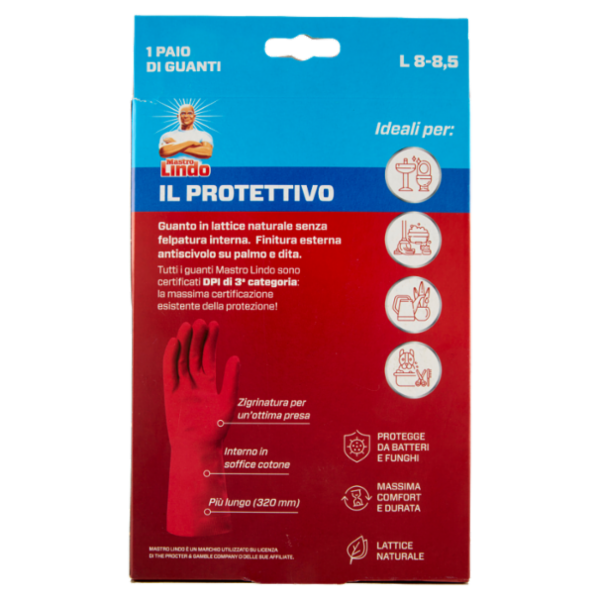 Mastro Lindo il Protettivo Guanti L 8-8,5 1 Paio