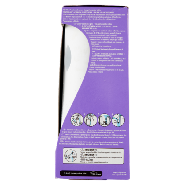 Glade Automatic Spray Base con Ricarica, Profumatore per ambienti, Fragranza Calm Lavender 269 ml