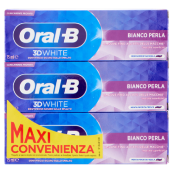 Oral-B 3D White Dentifricio Bianco Perla 3 x 75 Ml