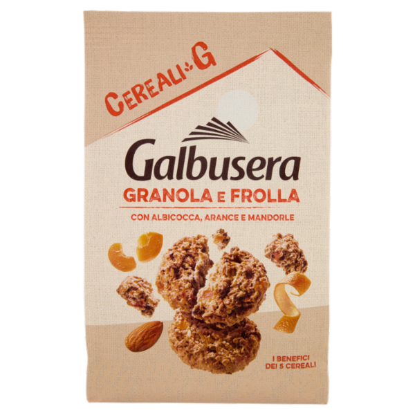 Galbusera Cereali G Granola e Frolla con Albicocca, Arance e Mandorle 300 g