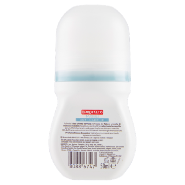 Borotalco Invisibile Profumo Fresco Oceanico Deo Roll On 50 ml