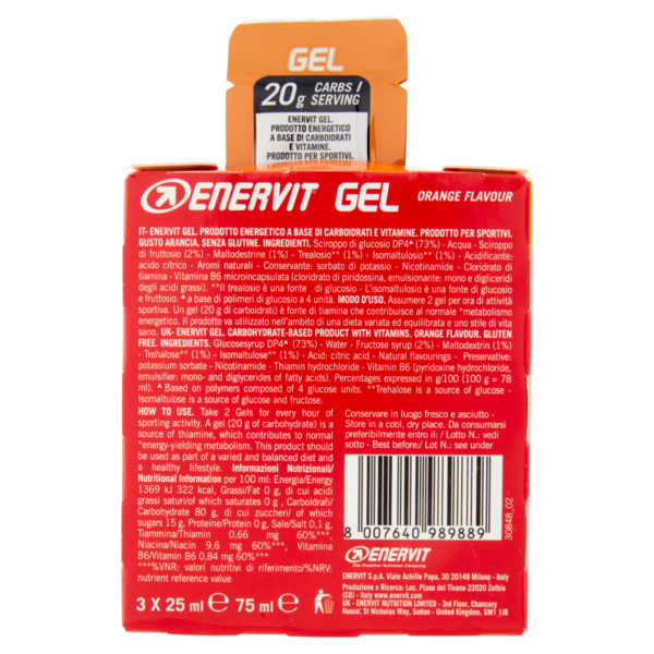 Enervit Gel Orange Flavour 3 x 25 ml