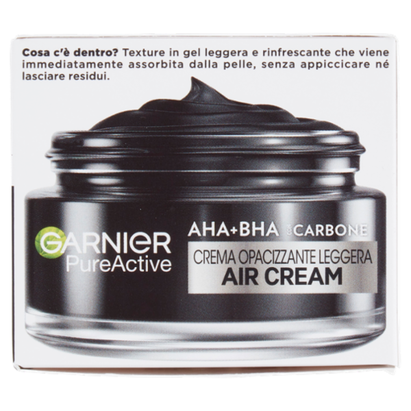 Garnier PureActive Air Cream AHA+BHA con Carbone - Crema Opacizzante Leggera 50 ml