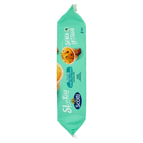 Riso Scotti Si con Riso Senza Lattosio Muffin con Riso e Gocce di Cioccolato 6 x 37 g