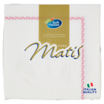 Matis Home Tovaglioli 38x38 Cm Decorato 40 Pz