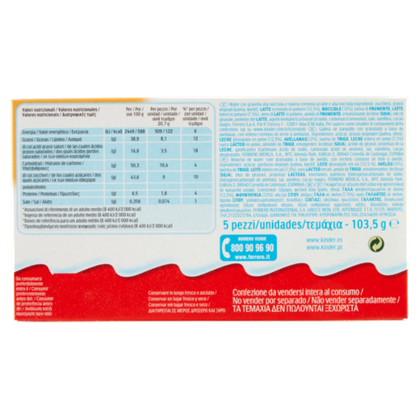 Kinder Happy Hippo Nocciola 5 x 20,7 g