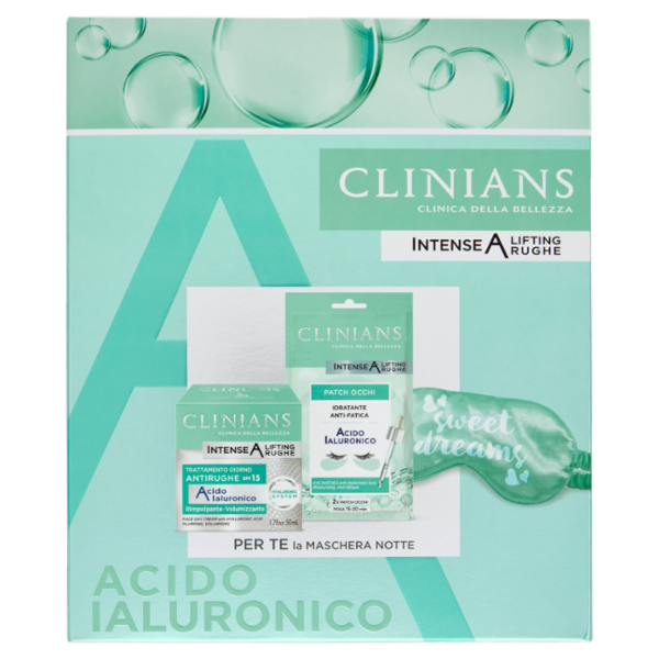 Clinians Intense A Lifting Rughe Acido Ialuronico Trattamento giorno 50 mL + Patch Occhi 3,6 g