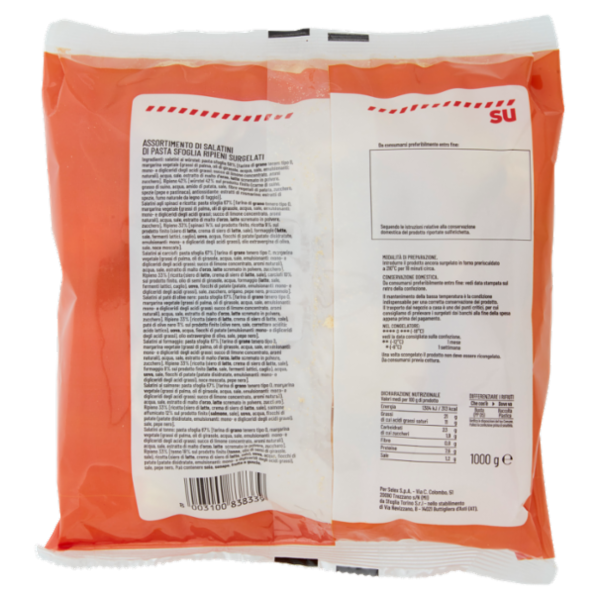 Sù Salatini di Pasta Sfoglia Ripieni Surgelati 1 kg