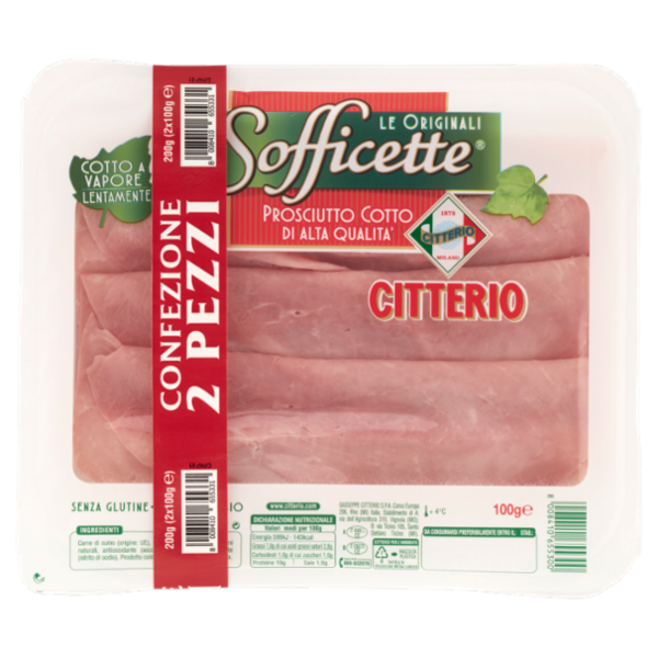 Citterio Sofficette Prosciutto Cotto di Alta Qualità 2 x 100 g