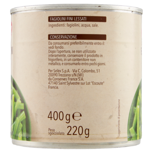 Selex Fagiolini Fini Lessati 400 g