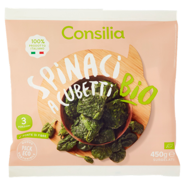 Consilia Spinaci a Cubetti Bio Surgelati 450 g