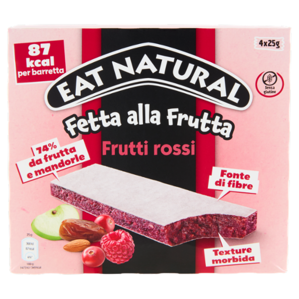 Eat Natural Fetta alla Frutta Frutti rossi 4 x 25 g