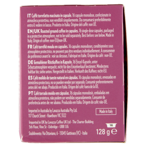 Lavazza A Modo Mio Lungo Dolce 16 Capsule 128 g