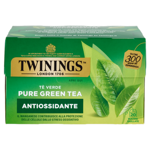 Twinings Pure Green Tea Tè Verde Antiossidante 20 filtri The 40 g