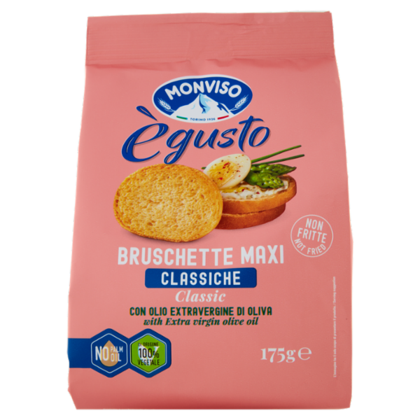 Monviso ègusto Bruschette Maxi Classiche con Olio Extravergine di Oliva 175 g
